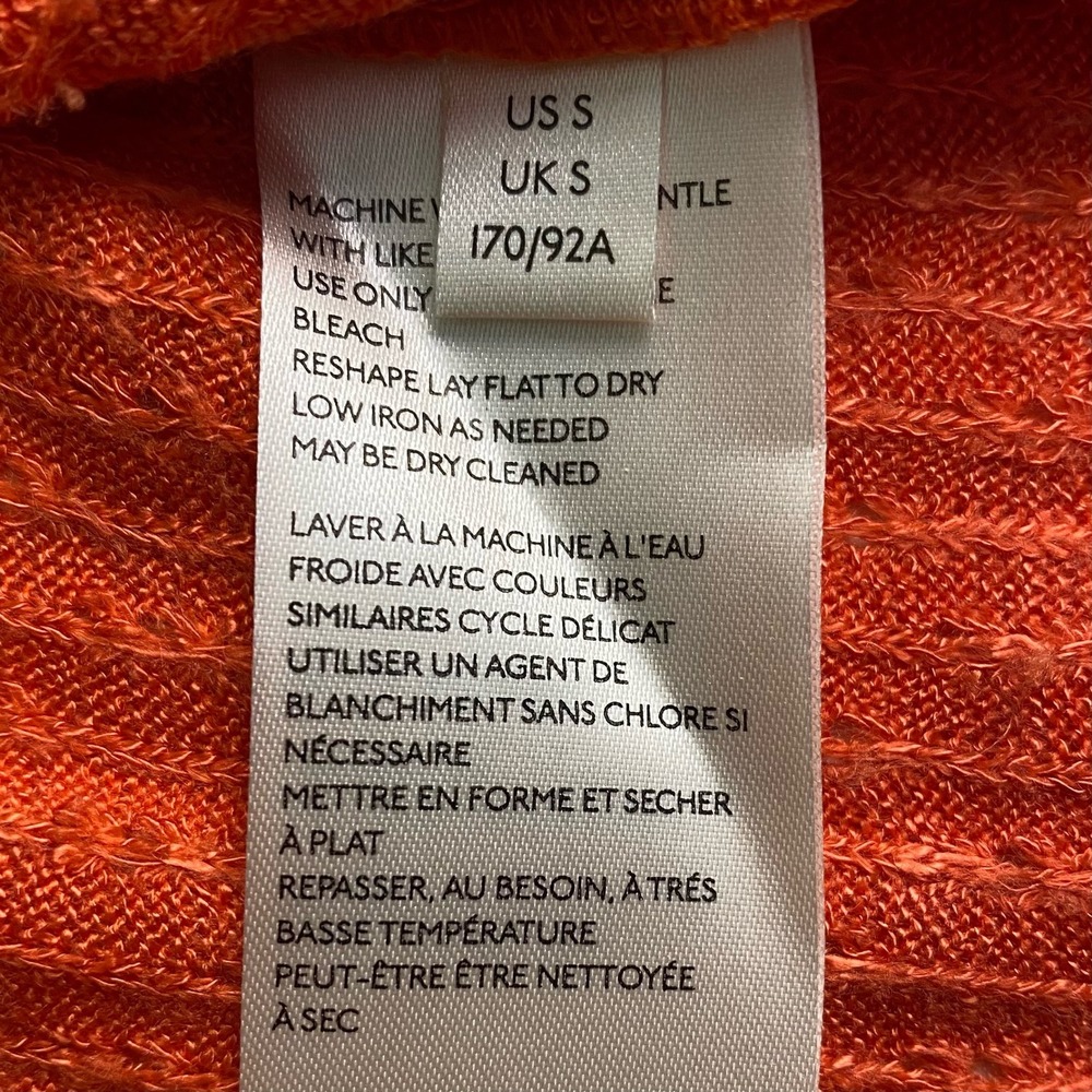 Maeve Anthropologie Women's Size Small Sweater Textured Turtleneck Orange - Picture 6 of 9